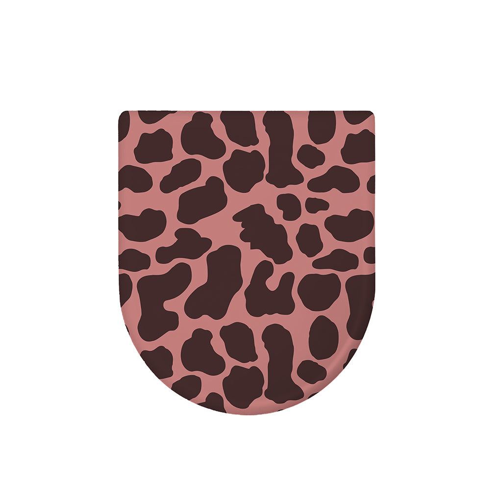 Red Brown Cow Print Toilet Lid Cover