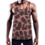 Red Brown Cow Print Training Tank Top