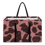 Red Brown Cow Print Utility Tote Bag