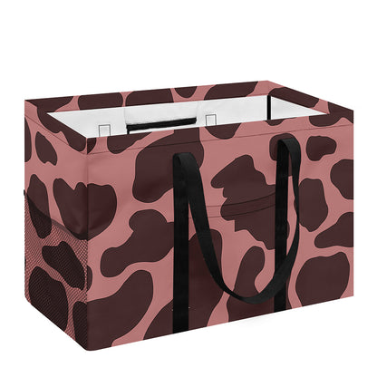 Red Brown Cow Print Utility Tote Bag