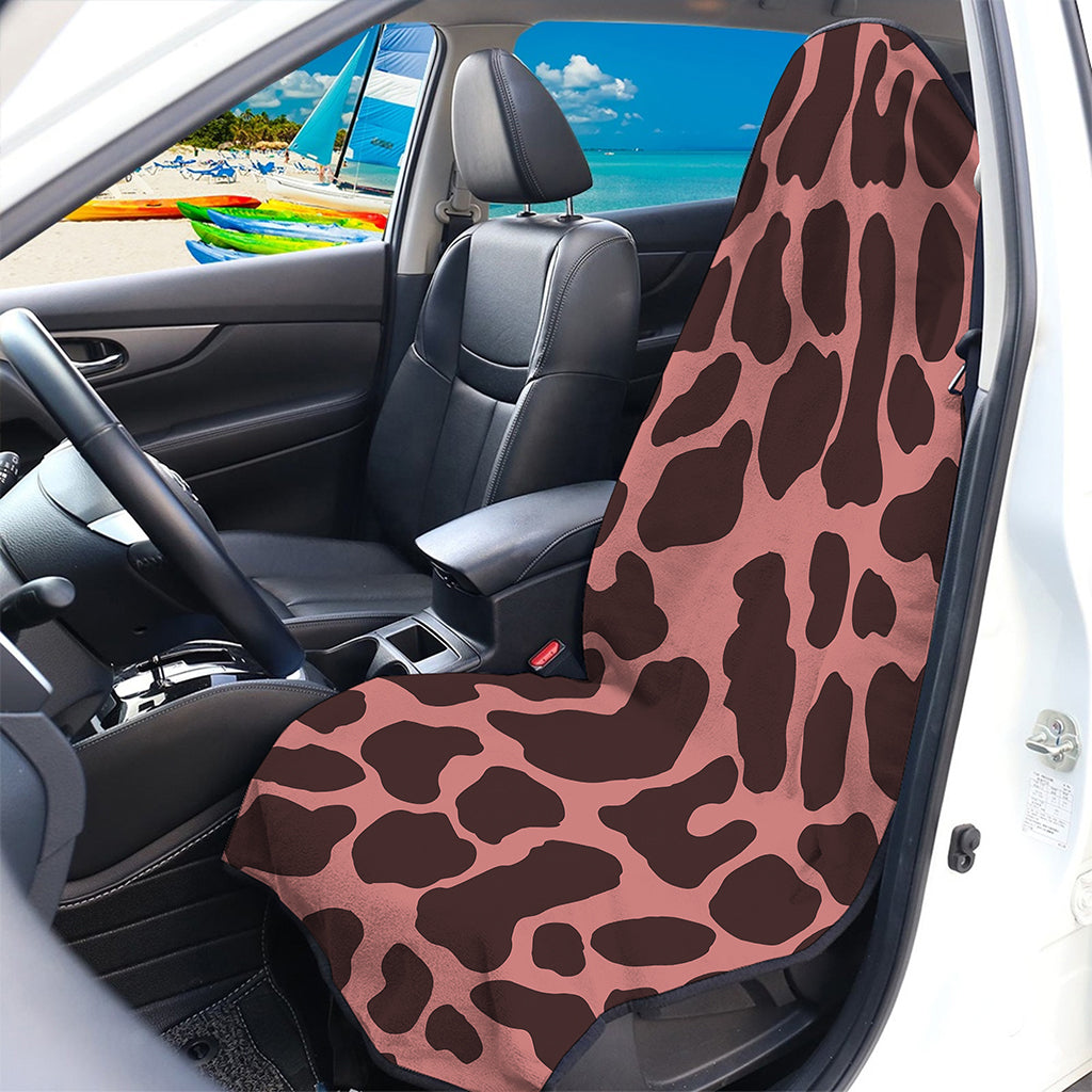 Red Brown Cow Print Waterproof Car Seat Cover