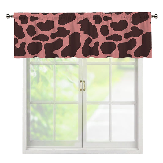 Red Brown Cow Print Window Valance