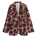 Red Brown Cow Print Women's Blazer