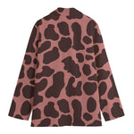 Red Brown Cow Print Women's Blazer