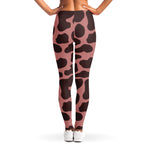 Red Brown Cow Print Women's Leggings