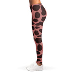 Red Brown Cow Print Women's Leggings
