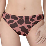 Red Brown Cow Print Women's Thong
