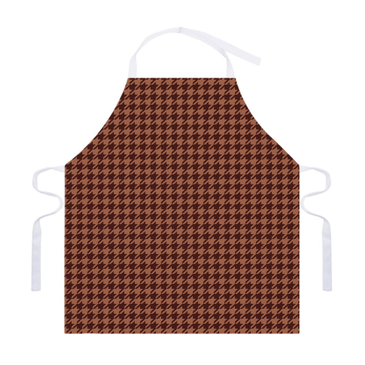 Red Brown Houndstooth Pattern Print Adjustable Apron