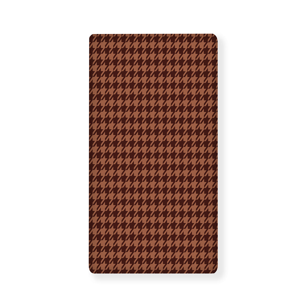 Red Brown Houndstooth Pattern Print Baby Crib Sheet