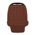 Red Brown Houndstooth Pattern Print Baby Seat Cover