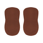 Red Brown Houndstooth Pattern Print Bar Stool Covers