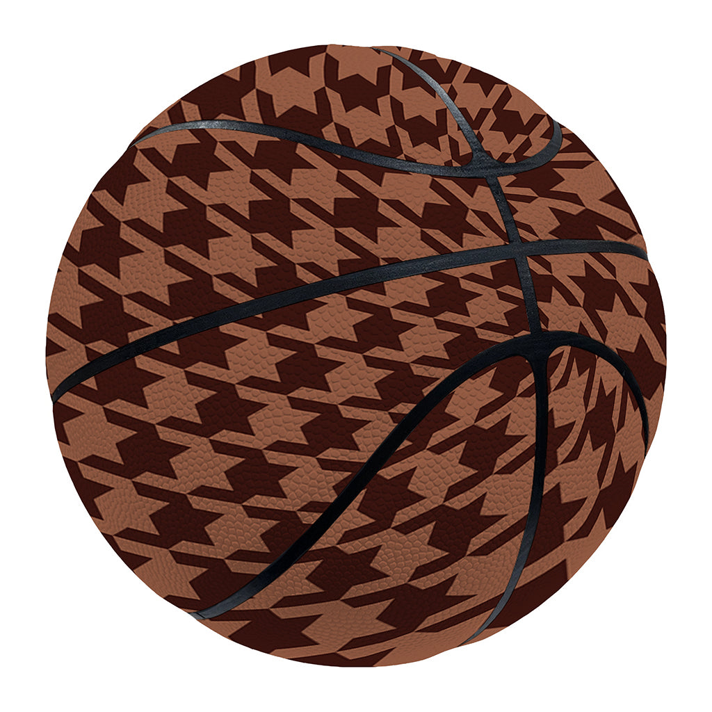 Red Brown Houndstooth Pattern Print Basketball