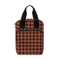 Red Brown Houndstooth Pattern Print Bible Tote Bag