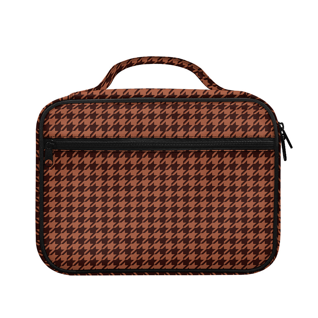 Red Brown Houndstooth Pattern Print Briefcase Bible Bag