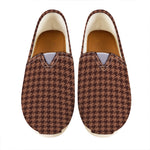 Red Brown Houndstooth Pattern Print Casual Shoes