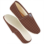 Red Brown Houndstooth Pattern Print Casual Shoes