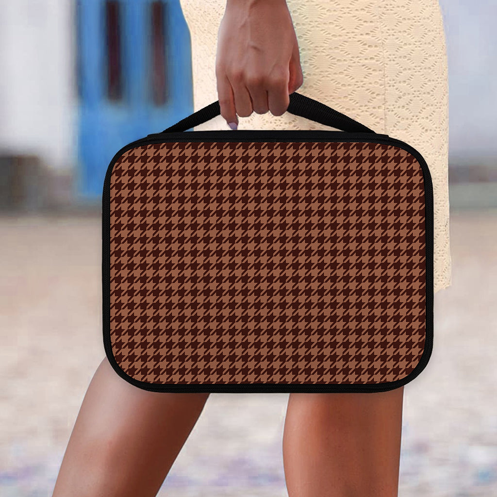 Red Brown Houndstooth Pattern Print Classic Bible Case