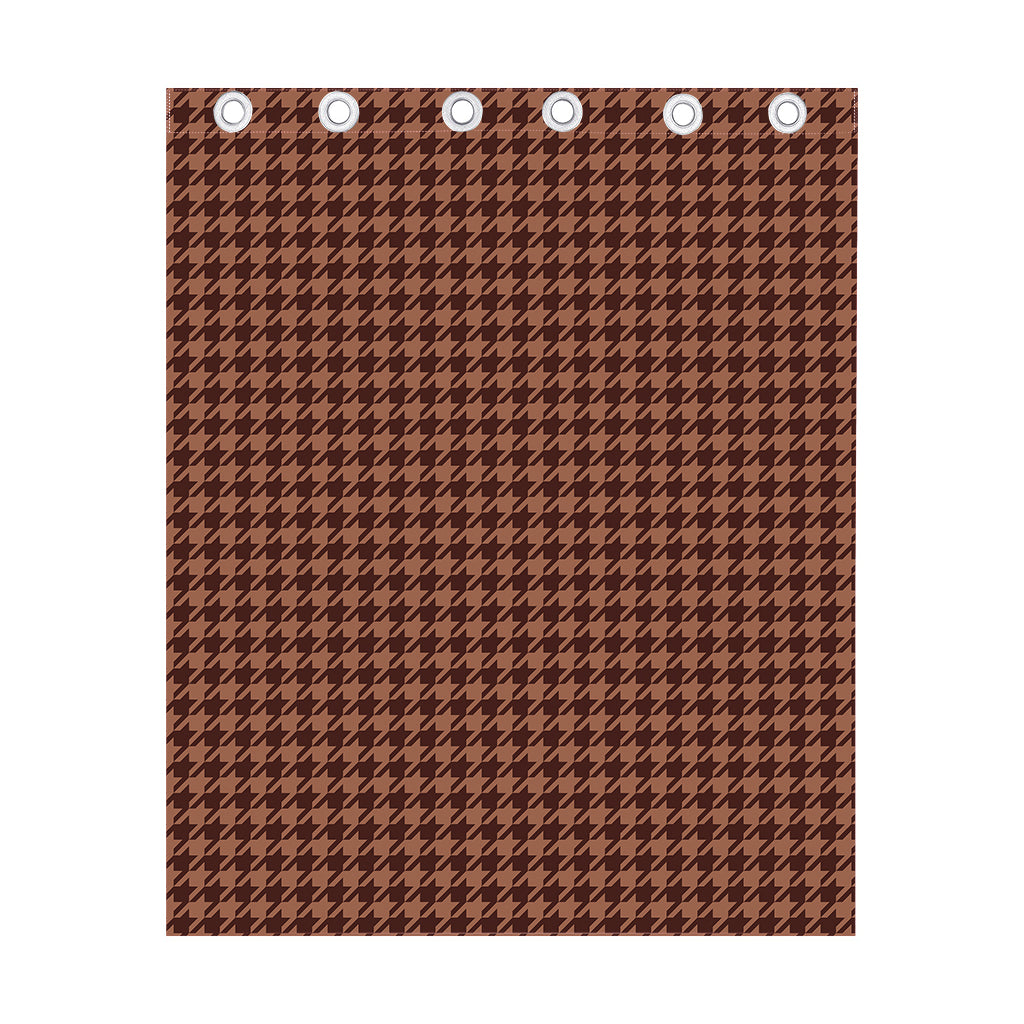 Red Brown Houndstooth Pattern Print Curtain
