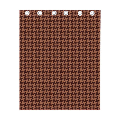 Red Brown Houndstooth Pattern Print Curtain