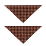 Red Brown Houndstooth Pattern Print Dog Bandana