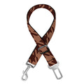 Red Brown Houndstooth Pattern Print Dog Seat Belt