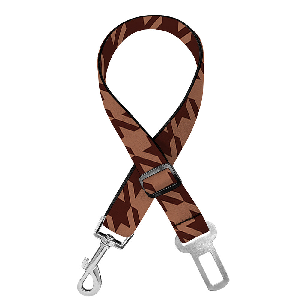 Red Brown Houndstooth Pattern Print Dog Seat Belt