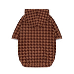 Red Brown Houndstooth Pattern Print Dog Zip Up Hoodie