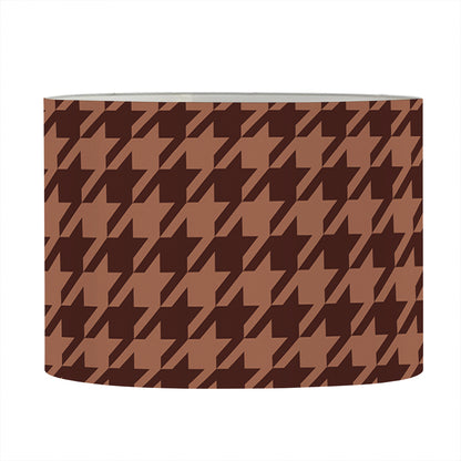 Red Brown Houndstooth Pattern Print Drum Lamp Shade