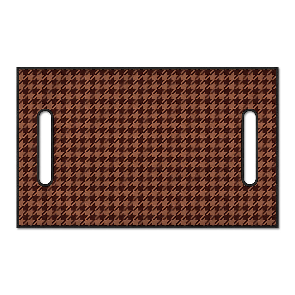 Red Brown Houndstooth Pattern Print Golf Cart Seat Cover