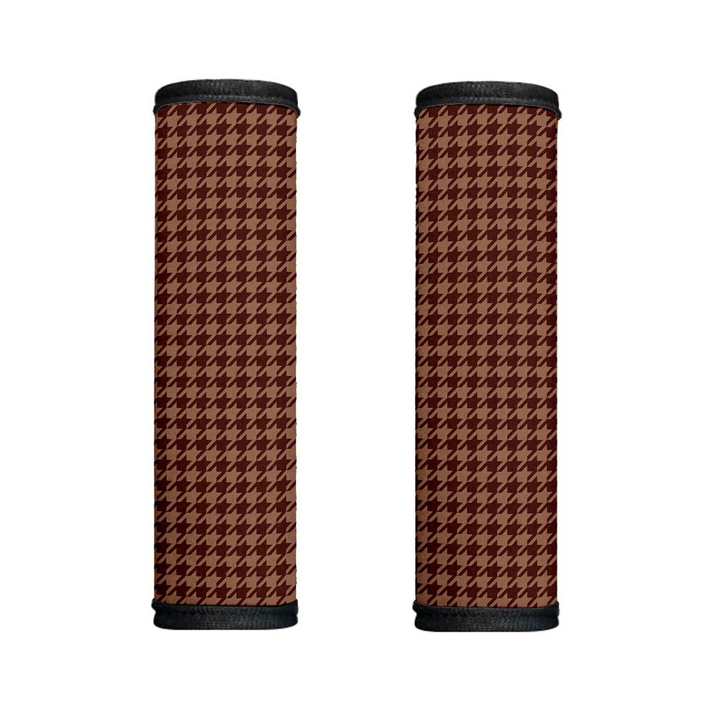Red Brown Houndstooth Pattern Print Handle Covers