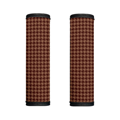 Red Brown Houndstooth Pattern Print Handle Covers