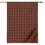 Red Brown Houndstooth Pattern Print House Flag
