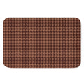 Red Brown Houndstooth Pattern Print Indoor Door Mat