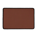 Red Brown Houndstooth Pattern Print Kitchen Mat