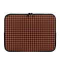 Red Brown Houndstooth Pattern Print Laptop Sleeve