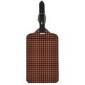 Red Brown Houndstooth Pattern Print Luggage Tag
