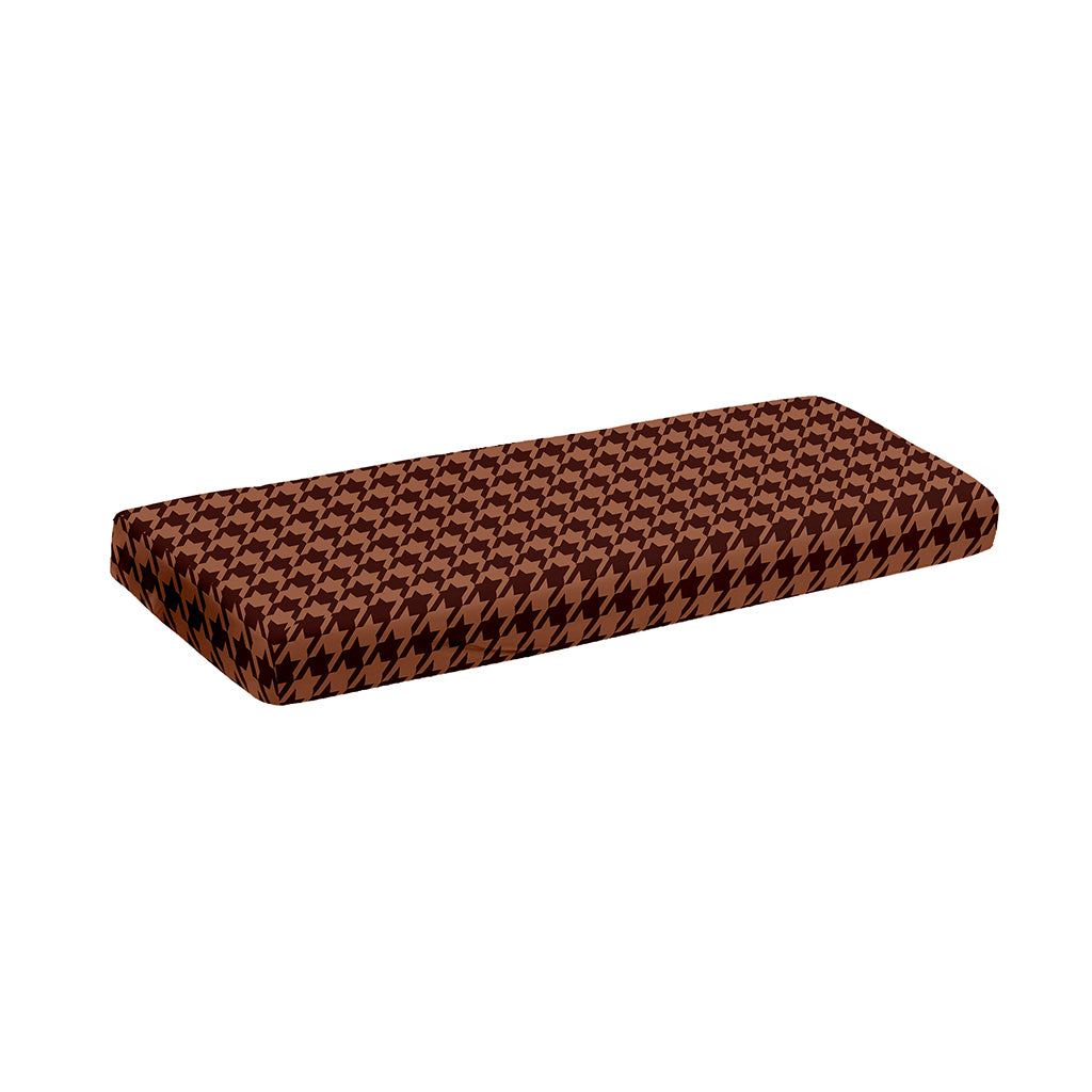 Red Brown Houndstooth Pattern Print Piano Keyboard Cover