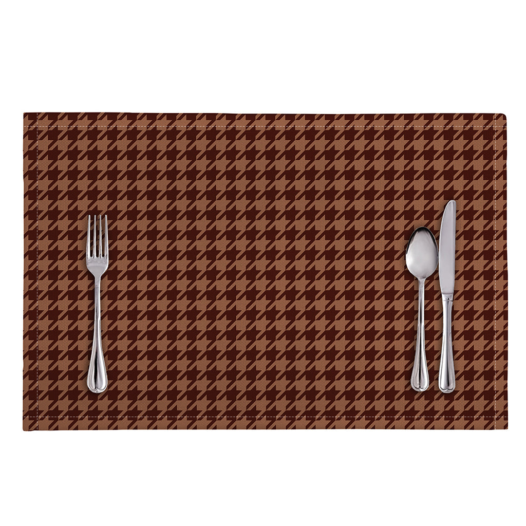 Red Brown Houndstooth Pattern Print Placemat