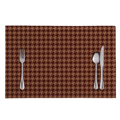 Red Brown Houndstooth Pattern Print Placemat