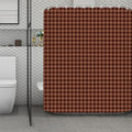 Red Brown Houndstooth Pattern Print Polyester Shower Curtain