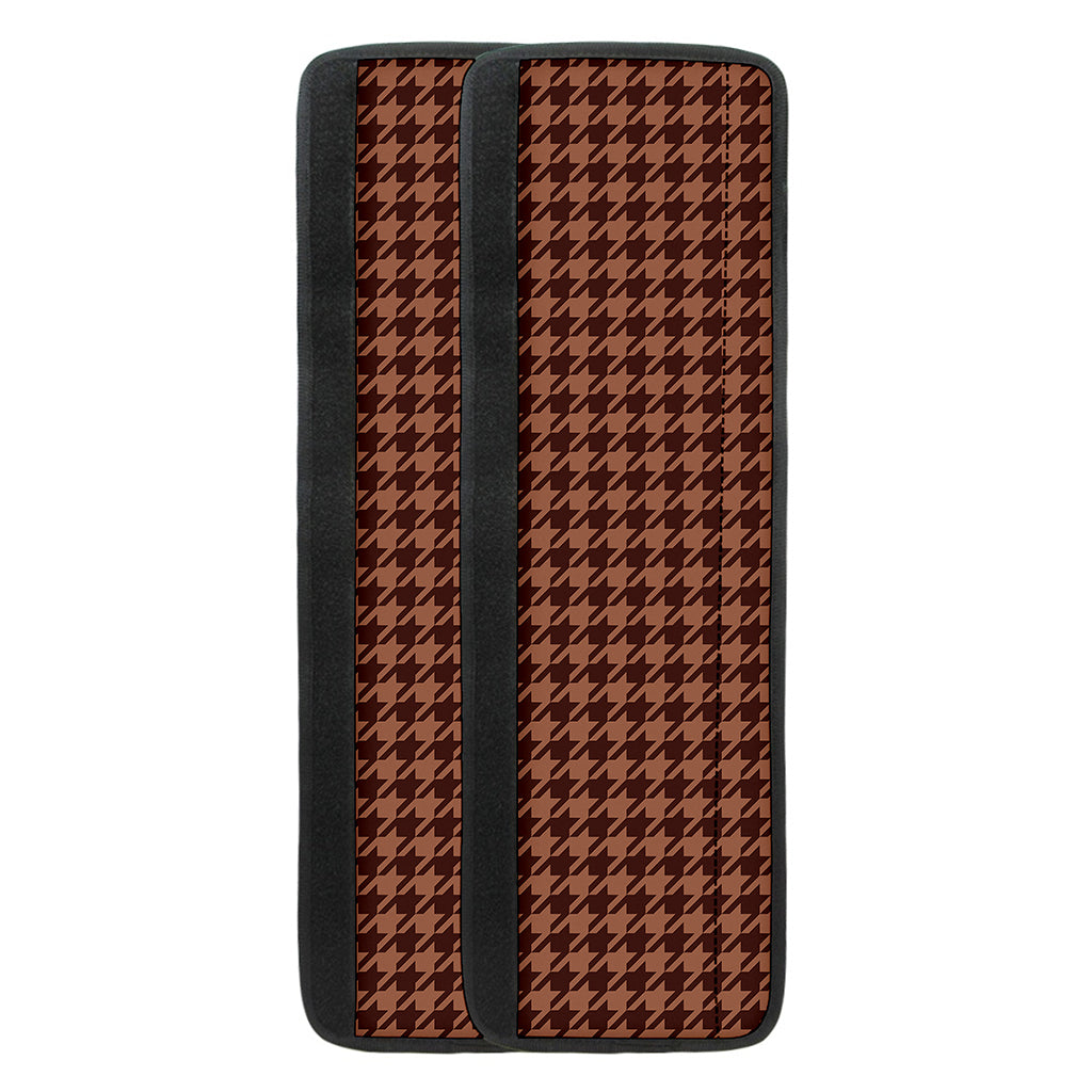Red Brown Houndstooth Pattern Print Refrigerator Handle Covers