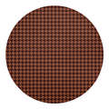 Red Brown Houndstooth Pattern Print Round Blanket