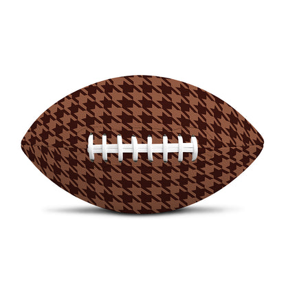 Red Brown Houndstooth Pattern Print Rugby Ball