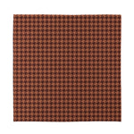 Red Brown Houndstooth Pattern Print Silk Bandana