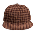 Red Brown Houndstooth Pattern Print Snapback Cap