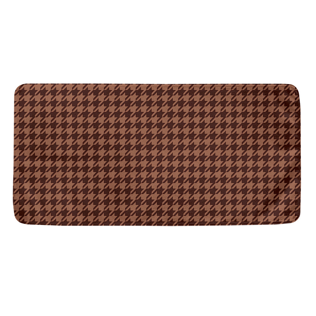 Red Brown Houndstooth Pattern Print Towel