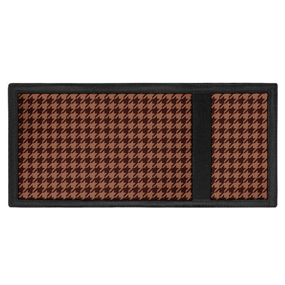 Red Brown Houndstooth Pattern Print Trifold Wallet