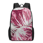 Red Cabbage Leaves Print 17 Inch Backpack
