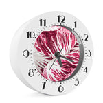 Red Cabbage Leaves Print Alarm Clock