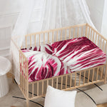 Red Cabbage Leaves Print Baby Crib Sheet